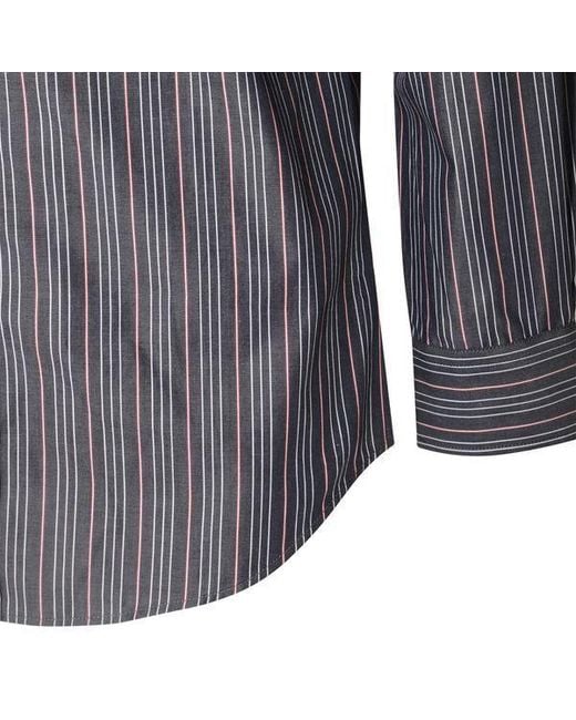 Vivienne Westwood Blue Logo Embroidered Striped Shirt for men