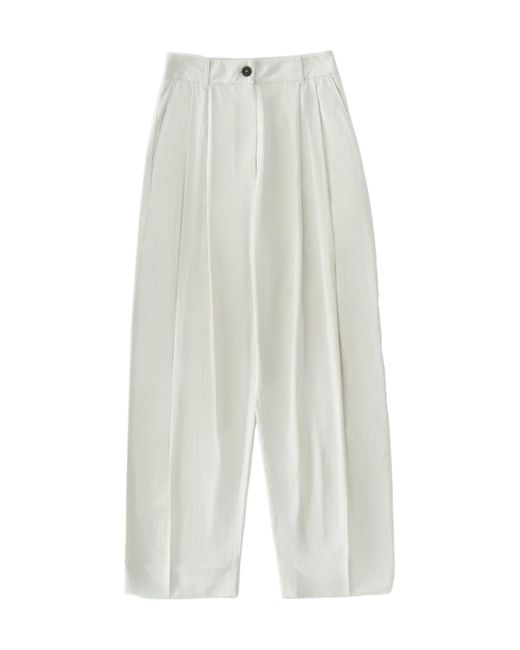Studio Nicholson White Acuna Pleated Trousers