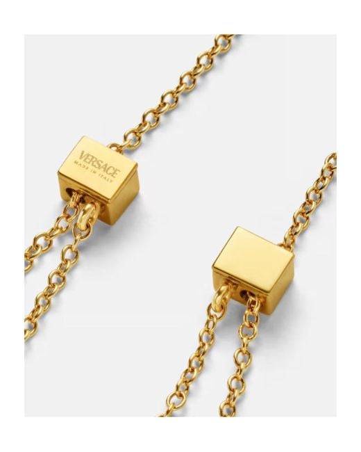 Versace Metallic Greca Double-Chain Necklace