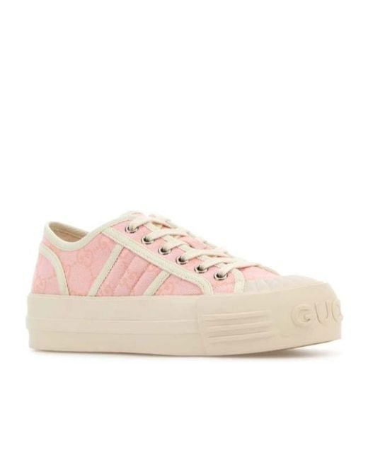 Gucci Pink Canvas Sneakers