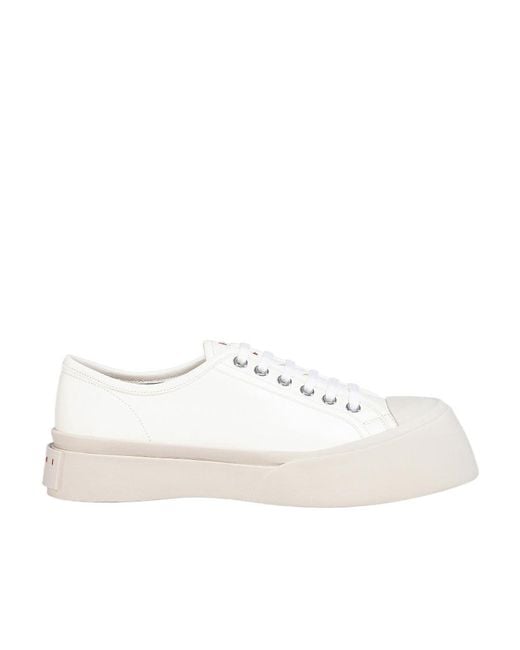Marni White Pablo Lace-Up Sneakers for men
