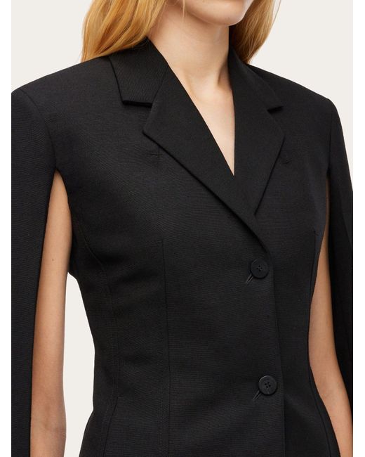 Ferragamo Black Ferragamo Cut-Out Detailed Blazer