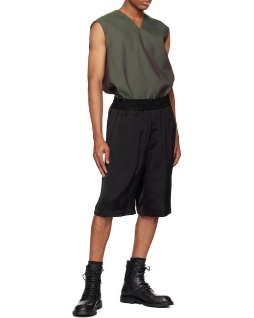Jil Sander Black High-Waisted Knee-Length Shorts for men