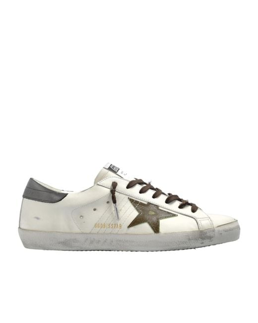 Golden Goose Deluxe Brand White Super Star Lace-Up Sneakers for men