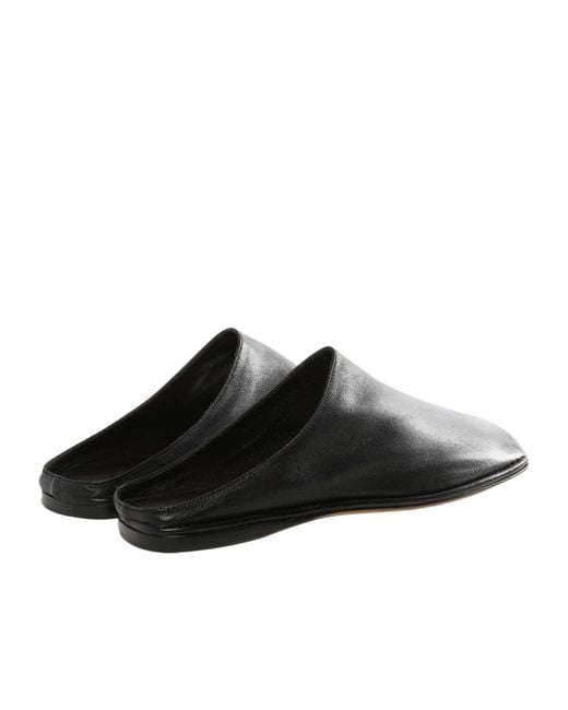 The Row Black Square-Toe Slides