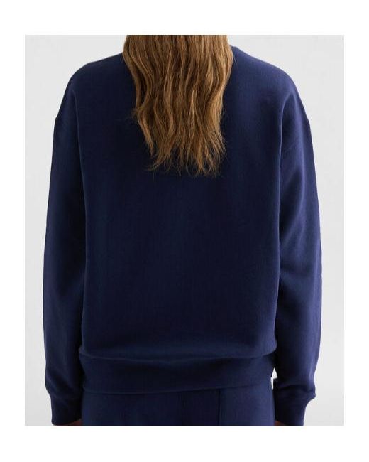 Jil Sander Blue Logo Printed Crewneck Sweatshirt