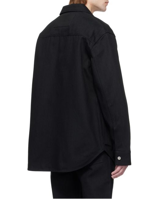 Jil Sander Black Long-Sleeved Denim Shirt for men