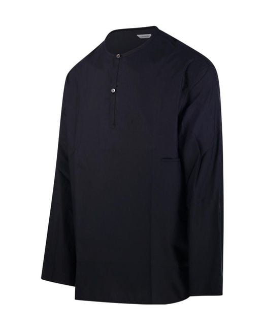 Lemaire Blue Buttoned Classic Cut Shirt for men