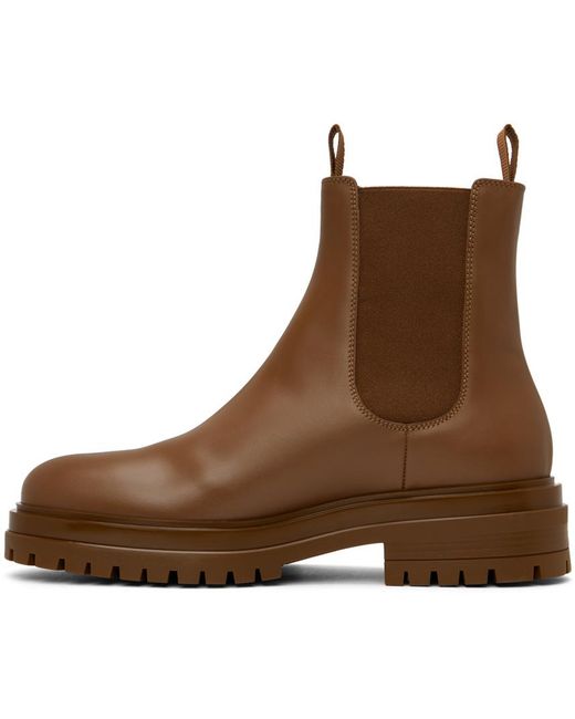 Gianvito Rossi Brown Round Toe Ankle Boots for men