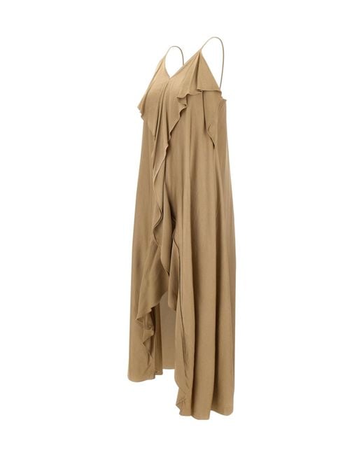 Kaos Natural Ruffle-Detail V-Neck Dress
