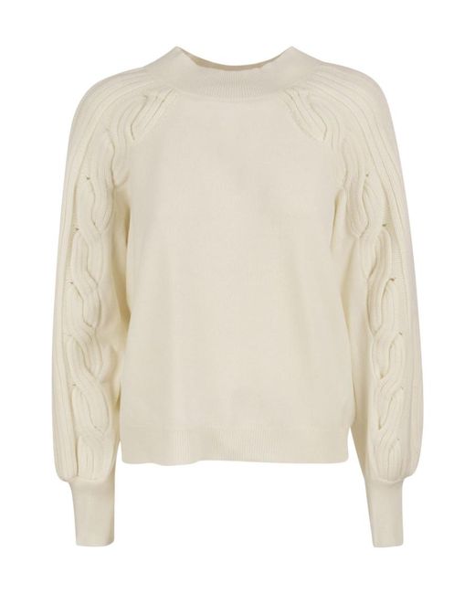 Fabiana Filippi Natural Wool And Cashmere Sweaters