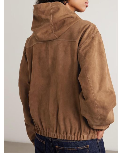 Nour Hammour Brown Leo Patchwork Hooded Jacket