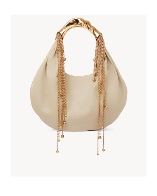 Chloé Natural Chloé Twisted Shell Zipped Tote Bag