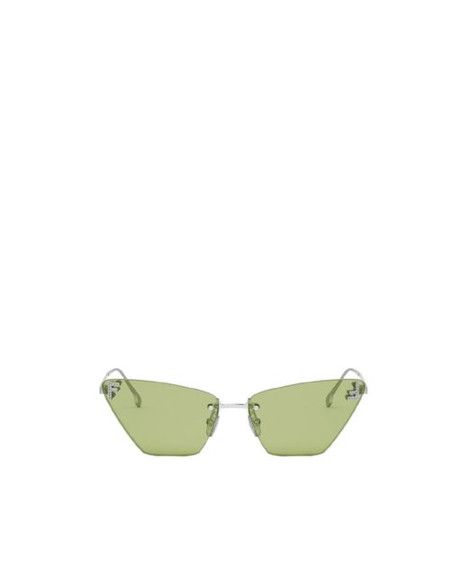 Fendi Green Eyewear Cat-Eye Frame Sunglasses