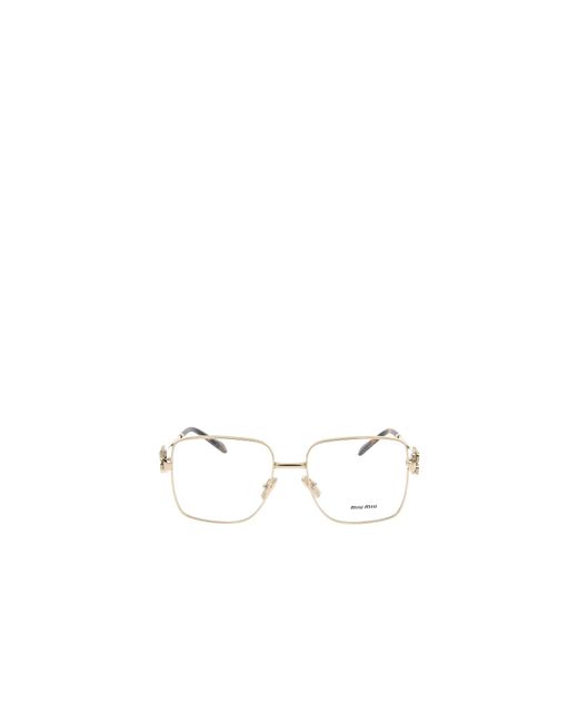 Miu Miu White Eyewear Square Frame Glasses