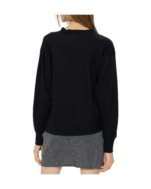 Isabel Marant Black Logo-Print Linen Sweatshirt