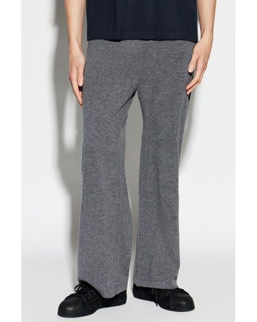 Lisa Yang Gray Lukas Piped Trousers for men