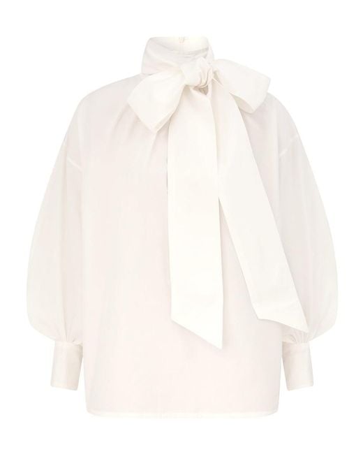 Zimmermann White Hypnotic Pussybow Top