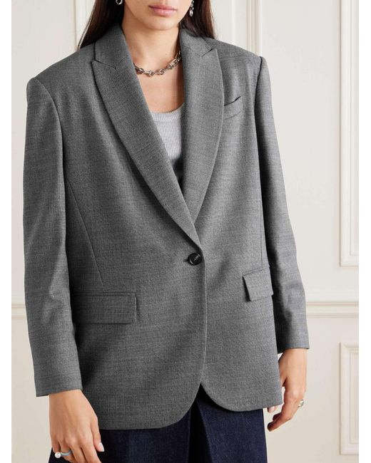 Brunello Cucinelli Gray Long-Sleeved Suit Coat
