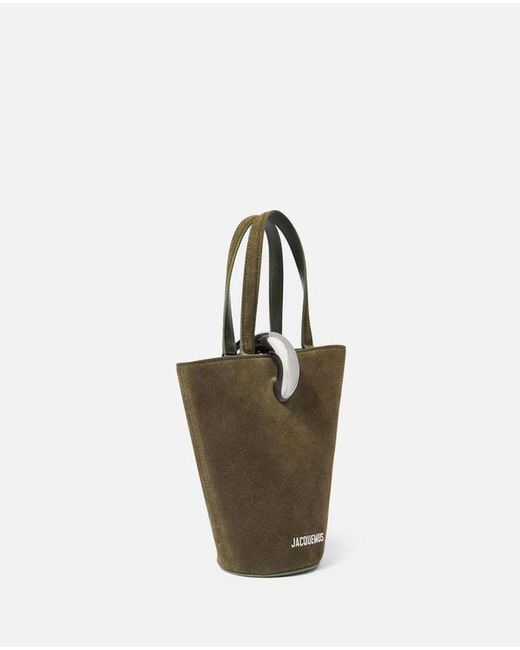 Jacquemus Multicolor Asymmetric Suede Mini Bucket Bag