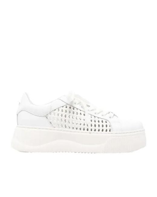 Cult Gaia White Perry Perforated Leather Sneakers