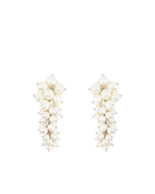 Simone Rocha White Cluster Earrings