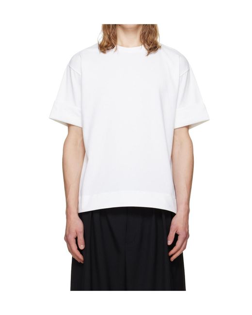 Simone Rocha White Crew Neck Rolled-Up T-Shirt for men