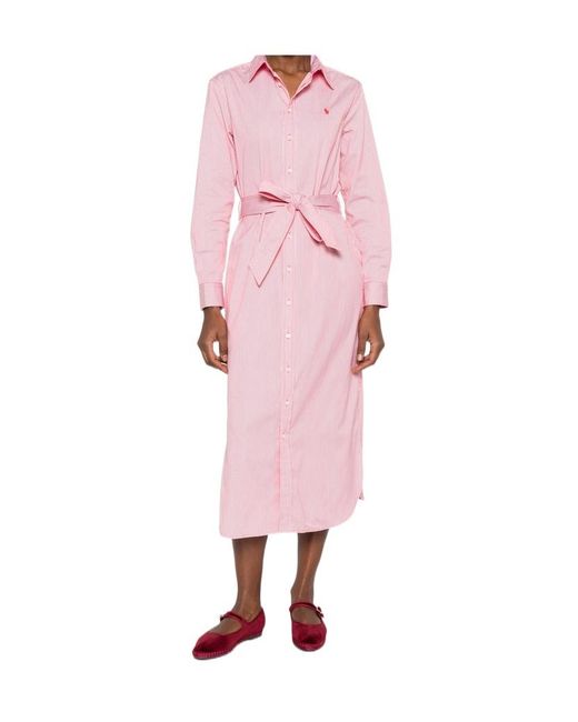 Polo Ralph Lauren Pink Belted Shirt Dress