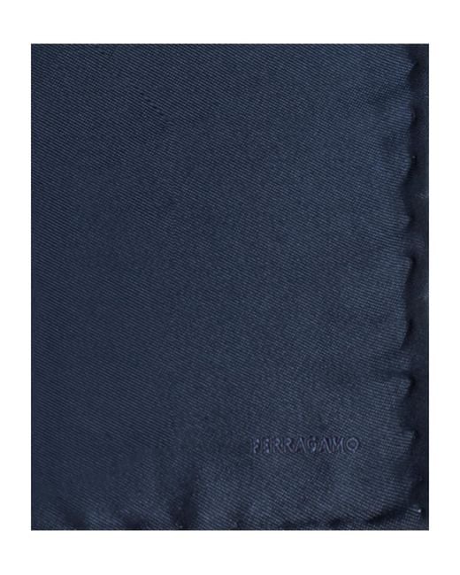 Ferragamo Blue Square Pocket Scarf for men