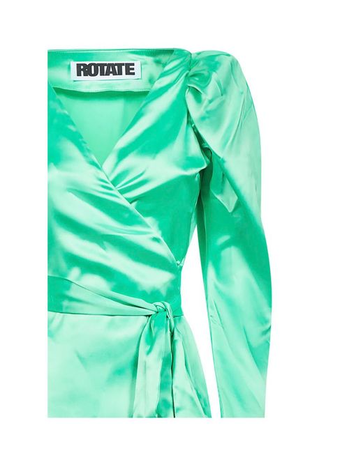 ROTATE BIRGER CHRISTENSEN Green Long-Sleeved Dress