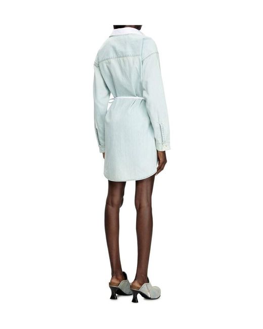DIESEL White D-Elphi-Den Wrap Shirt Dress