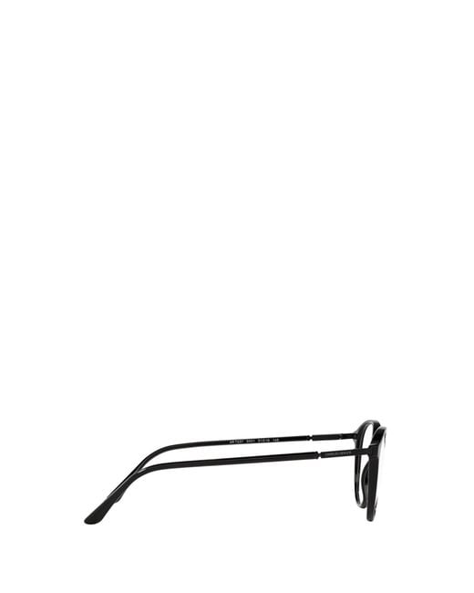Giorgio Armani White Logo-Print Round-Frame Glasses for men