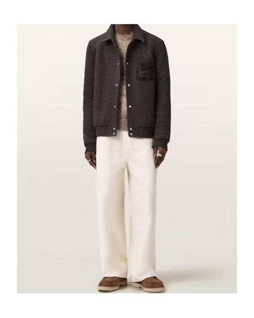 AllSaints Black Royce Wadded Patch Jacket for men