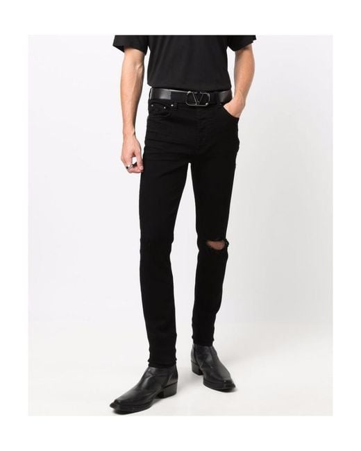 Amiri Black Distressed Slim-Fit Jeans for men