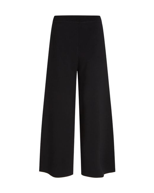 Karl Lagerfeld Black Contrast-Piping Palazzo-Pant