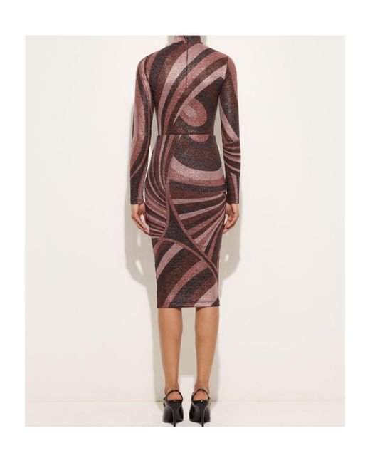 Emilio Pucci Purple Iride Print Lurex Jersey Skirt