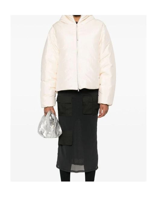 Jil Sander Natural High Neck Puffer Down Jacket