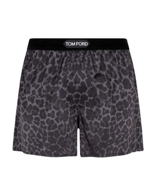 Tom Ford Gray Logo Band Printed Boxers for men