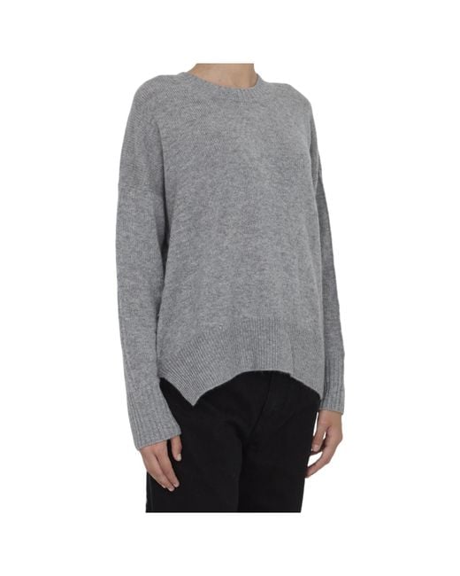 Allude Gray Crewneck Knitted Sweater
