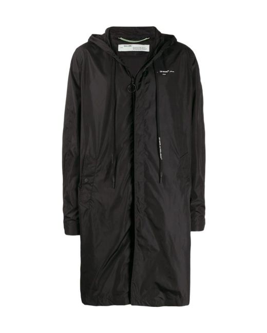 Off-White c/o Virgil Abloh Black Lightweight Hooded Rain Coat for men