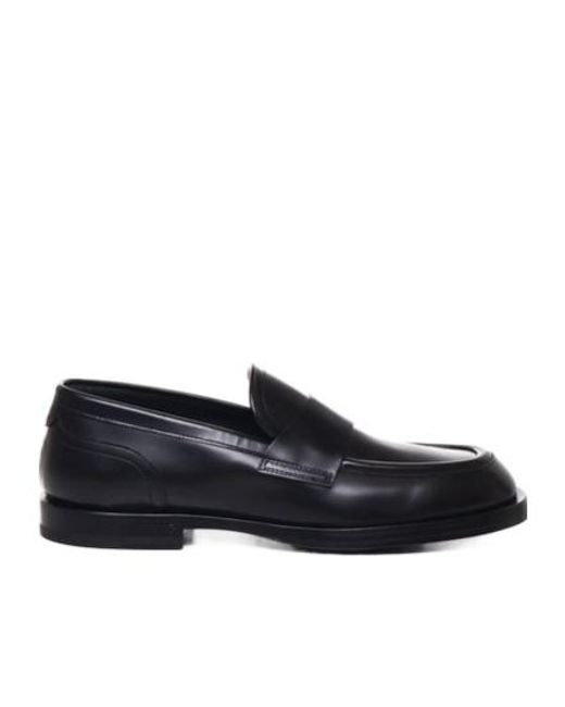 Dolce & Gabbana Black Round Toe Loafers for men