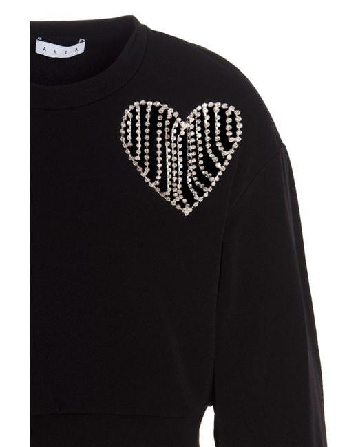 Area Black Crystal-Embellished Cut-Out Sweatshirt