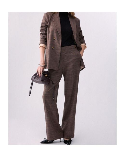 Liu Jo Brown Prince Of Wales Check Jacket