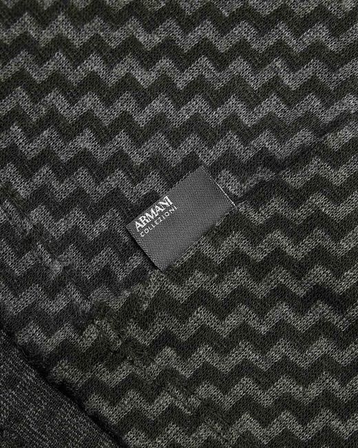 Armani Collezioni Black Round-Neck Sweater for men