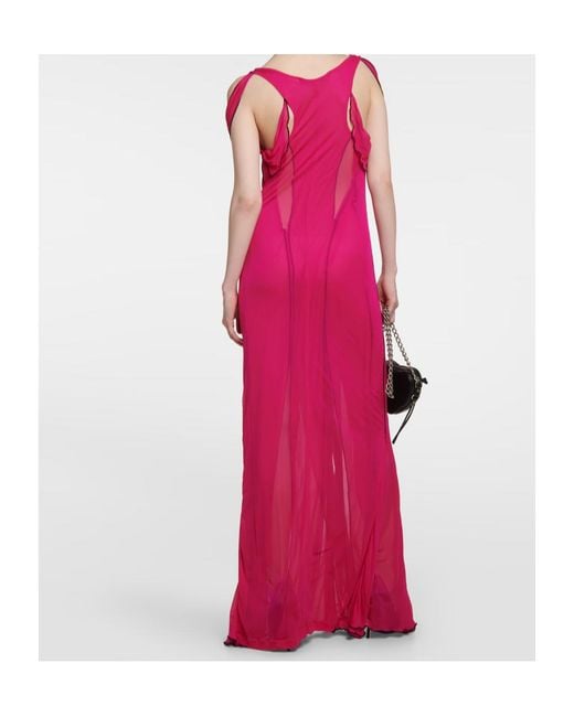 Y. Project Pink Chiffon Maxi Dress