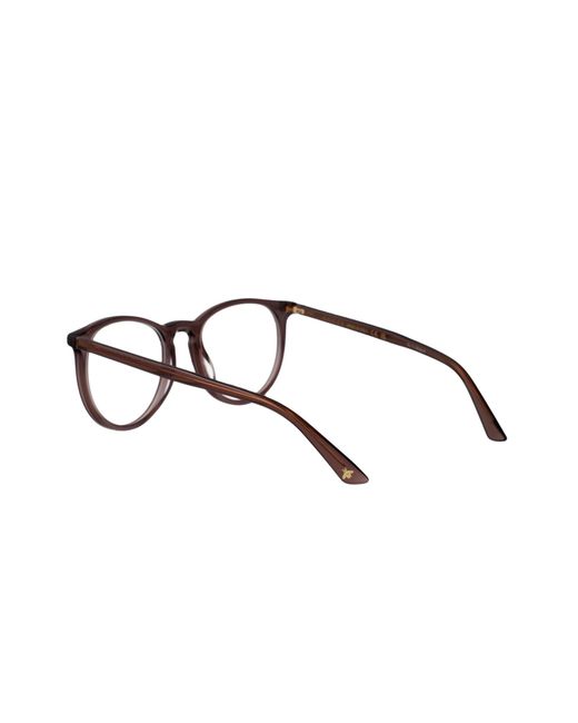 Gucci Metallic Eyewear Round Frame Glasses