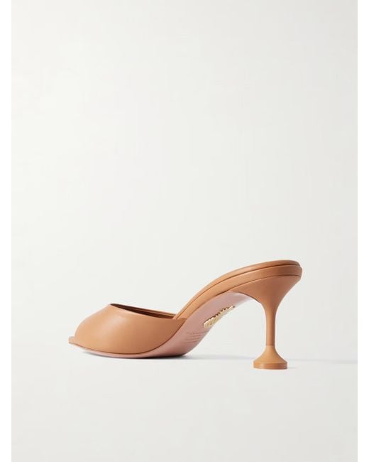 Aquazzura Brown Bisous 65 Leather High-Heeled Sandals