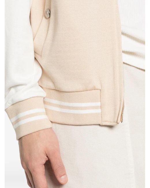 Eleventy Natural Zip-Up Bomber Jacket for men