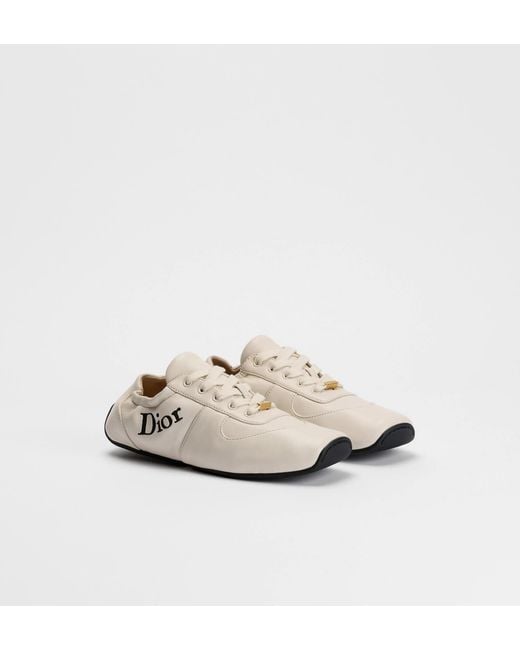 Dior White Lace-Up Sneakers