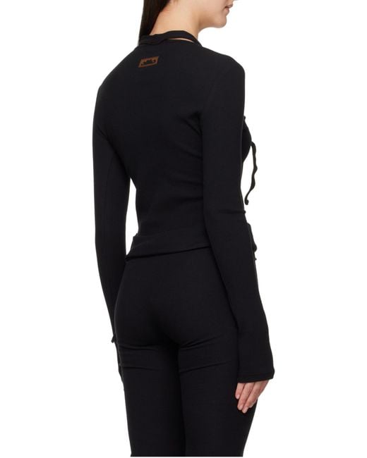 OTTOLINGER Black Long-Sleeved Ribbed Cardigan